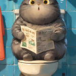 Funny Toilet Cat Poster