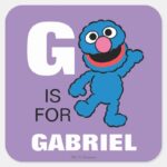G Is For Grover Add Your Name Square Sticker
