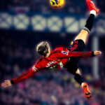 Garnacho Bicycle Kick Football Poster