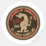 Gashouse Gorillas Logo Feat. Pitcher Classic Round Sticker