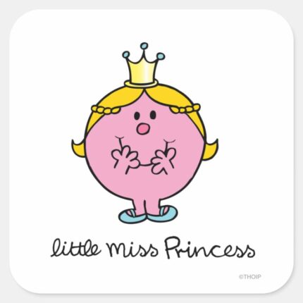 Giggling Little Miss Princess Square Sticker