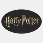 Gold Harry Potter Logo Oval Sticker
