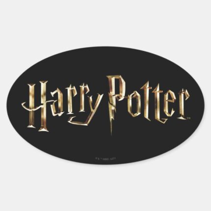 Gold Harry Potter Logo Oval Sticker