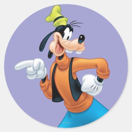 Goofy Hand On Hip Classic Round Sticker