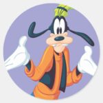 Goofy Hands Out Classic Round Sticker