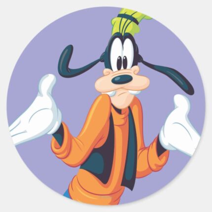 Goofy Hands Out Classic Round Sticker