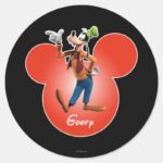 Goofy Mickey Head Icon Classic Round Sticker