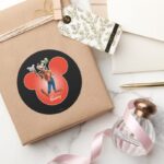 Goofy Mickey Head Icon Classic Round Sticker