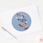 Goofy Patriotic Classic Round Sticker