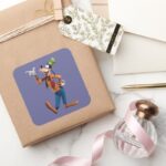 Goofy Pointing Square Sticker