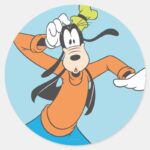 Goofy Scratching Head Classic Round Sticker