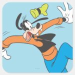 Goofy Slipping Square Sticker