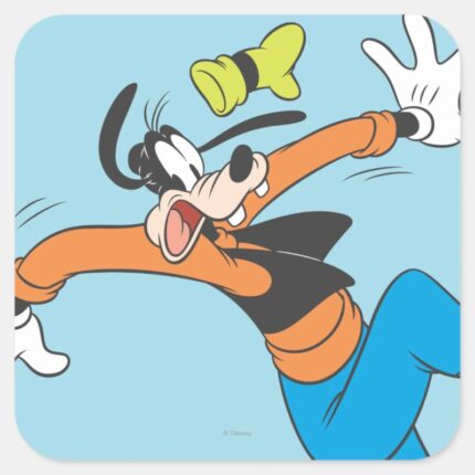 Goofy Slipping Square Sticker