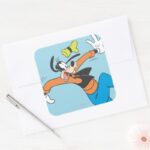 Goofy Slipping Square Sticker