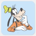 Goofy Thinking Square Sticker