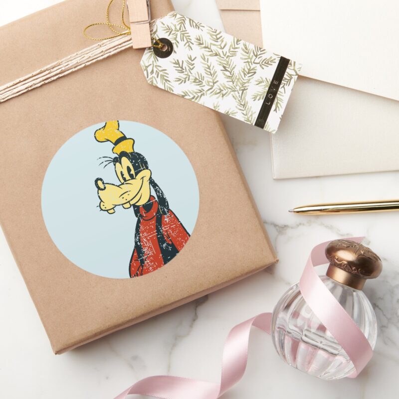 Goofy Vintage Classic Round Sticker
