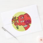 Gossamer With Roses Classic Round Sticker