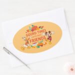 Gourd Times With Donald And Mickey Oval Sticker