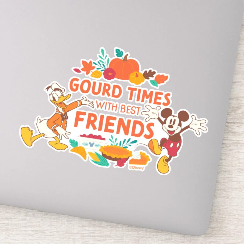 Gourd Times With Donald And Mickey Sticker
