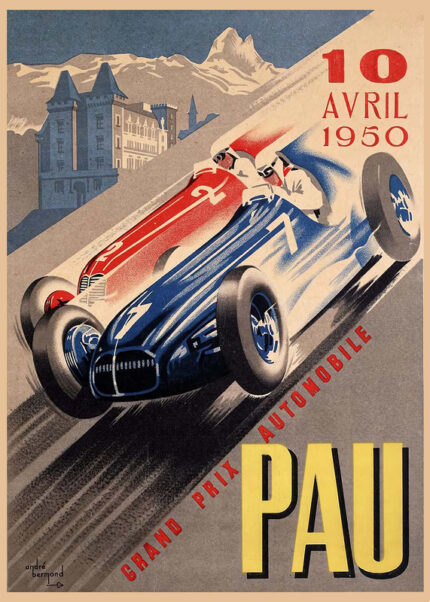 Grand Prix Automobile PAU 10 Avril Poster
