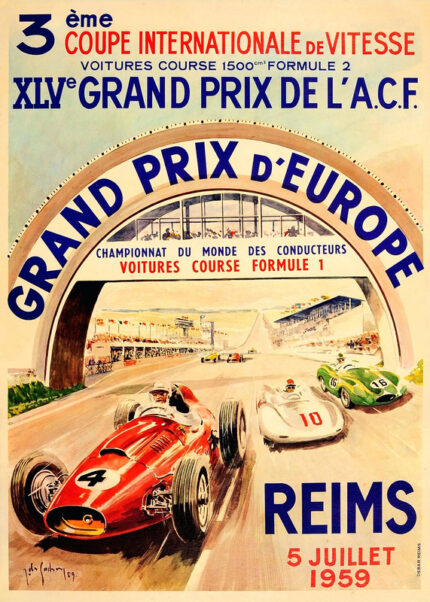 Grand Prix D Europe Reims 5 Juillet Poster