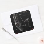 Grappling Gun Diagram Square Sticker