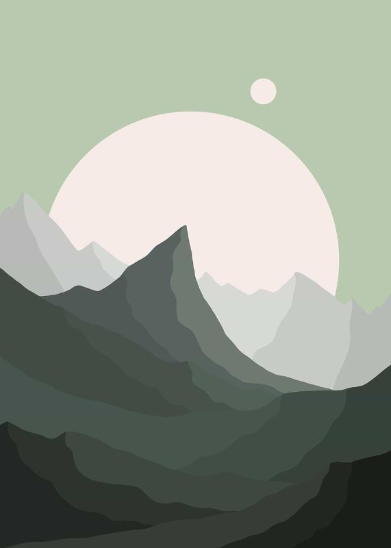 Green Land Peak Spring Vibes Poster