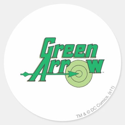 Green Arrow Logo Classic Round Sticker