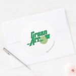 Green Arrow Logo Classic Round Sticker