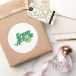 Green Arrow Logo Classic Round Sticker