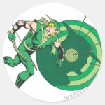 Green Arrow With Target 2 Classic Round Sticker