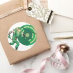 Green Arrow With Target 2 Classic Round Sticker