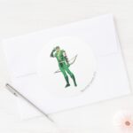 Green Arrow With Target Classic Round Sticker