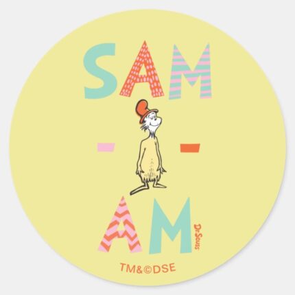 Green Eggs And Ham Sam I Am Classic Round Sticker