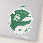 Green SLYTHERIN™ Outlined Crowned Crest Sticker