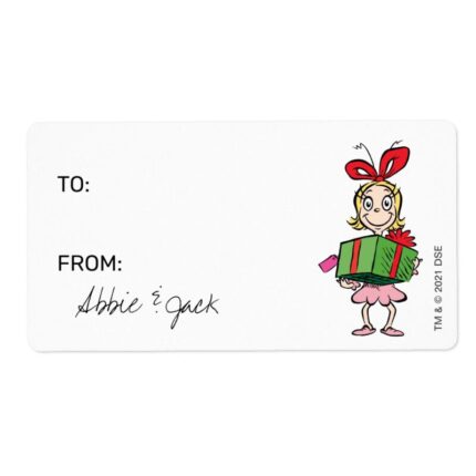 Grinch Cindy Lou Who Christmas To From Label