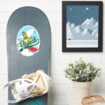 Grinch Snowboarding Sticker