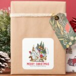 Grinch Max Runaway Sleigh Square Sticker