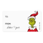 Grinch Christmas To From Stickers