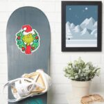 Grinch Christmas Holiday Wreath Sticker