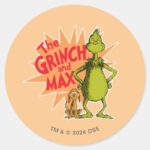 Grinch Grinch Max Starburst Classic Round Sticker