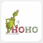 Grinch Ho Ho Ho Square Sticker