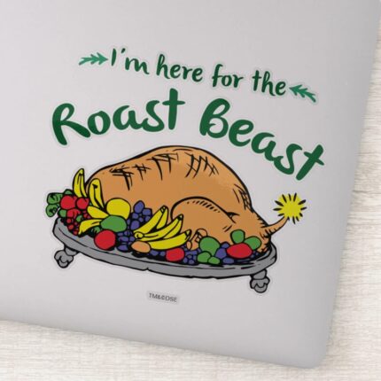 Grinch Im Here For The Roast Beast Quote Sticker