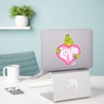 Grinch Love Pink Heart Sticker