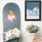 Grinch Love Pink Heart Sticker