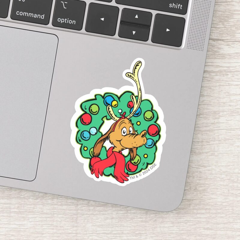 Grinch Max Christmas Wreath Sticker Grinch Max Christmas Wreath Sticker