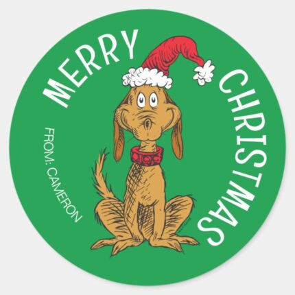 Grinch Max Santa Christmas Gift Tag