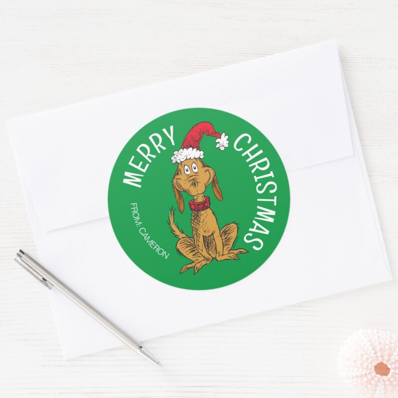 Grinch Max Santa Christmas Gift Tag