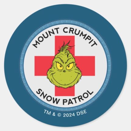 Grinch Mt. Crumpit Snow Patrol Classic Round Sticker