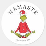 Grinch Namaste Santa Claus Classic Round Sticker